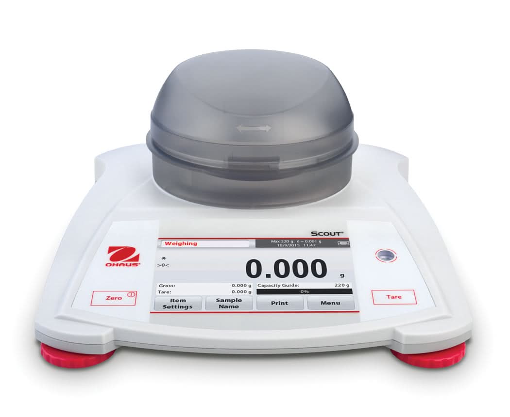 OHAUS STX123 AM Scout Portable Balance, 120 g Capacity, 0.001 g Readability, Touchscreen - STX123 AM - Portable Balances - Ohaus - Weighcore
