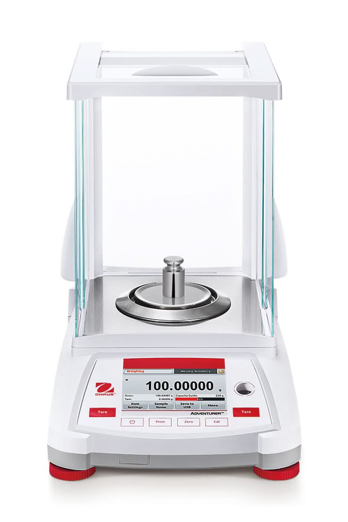 OHAUS AX125D Adventurer Semi - Micro Balance, 82g/120g Capacity, 0.01mg/0.1mg Readability, AutoCal - AX125D - Semi - Micro Balances - Ohaus - Weighcore