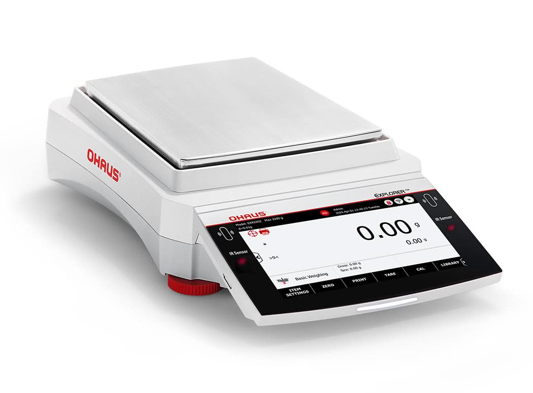 OHAUS EXR4202 Explorer EXR Precision Balance, 4200g Capacity, 0.01g Readability, AutoCal, Touchscreen - EXR4202 - Precision Balances - Ohaus - Weighcore