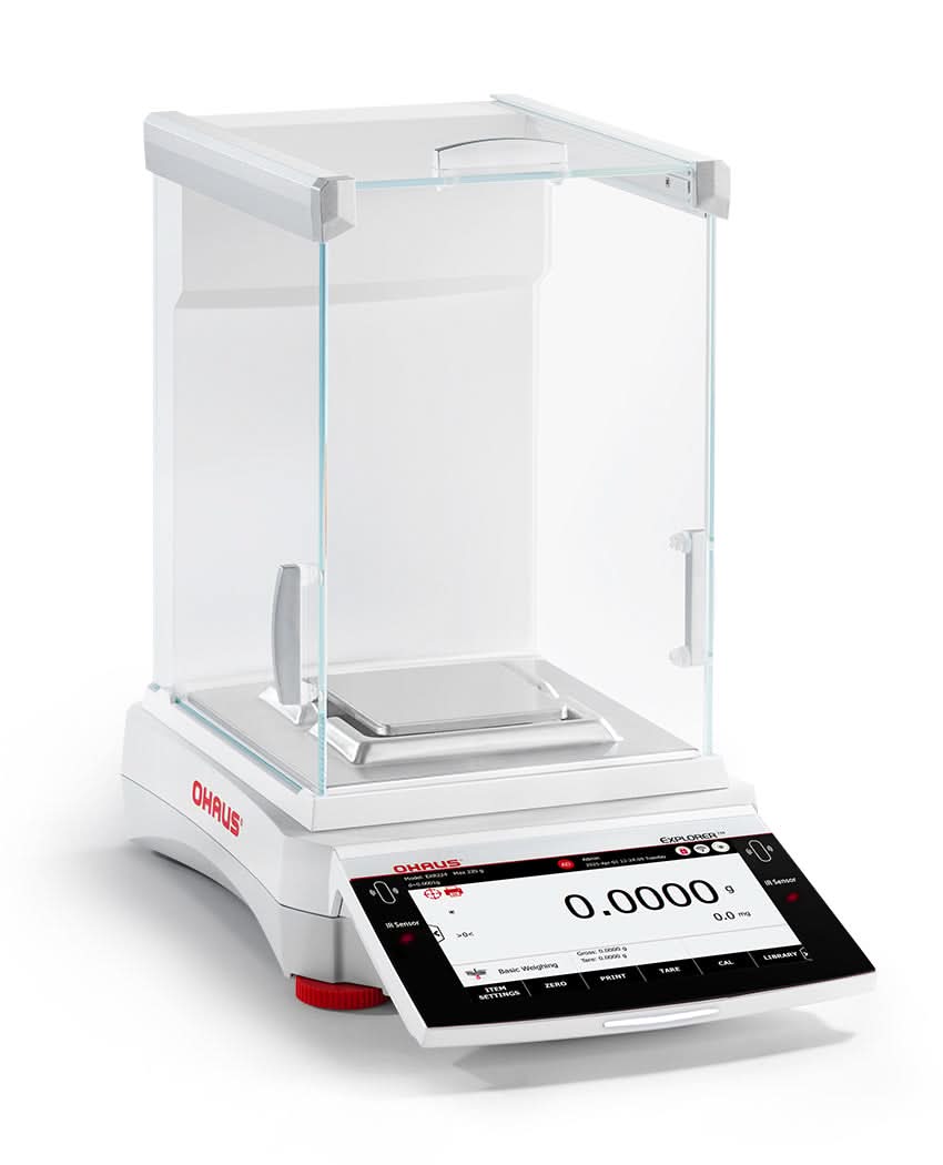 OHAUS EXR224 Explorer EXR Analytical Balance, 220 g Capacity, 0.1 mg Readability, AutoCal, Touchscreen - EXR224 - Analytical Balances - Ohaus - Weighcore