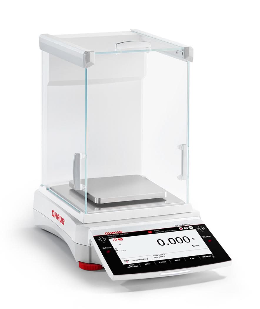 OHAUS EXR223 Explorer EXR Precision Balance, 220 g Capacity, 1 mg Readability, AutoCal, Touchscreen - EXR223 - Precision Balances - Ohaus - Weighcore