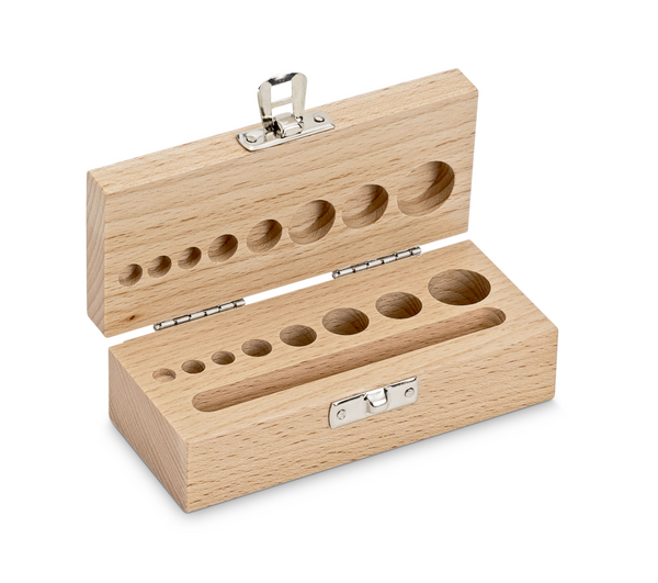 KERN & SOHN 354-420-200 Wooden boxes, for nominal values 1 g - 50 g, for classes F2 + M1 + M2 + M3, for design Cylindrical/compact, Cases & Security