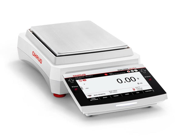 OHAUS EXP6201 Explorer EXP Precision Balance, 6,200 g Capacity, 0.1 g Readability, AutoCal, Touchscreen