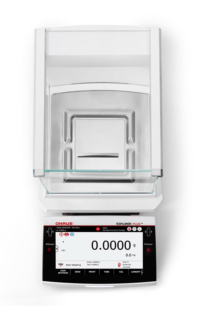 OHAUS EXP324/AD Explorer EXP Analytical Balance, 320 g Capacity, 0.1 mg Readability, AutoCal, Touchscreen - EXP324/AD - Analytical Balances - Ohaus - Weighcore