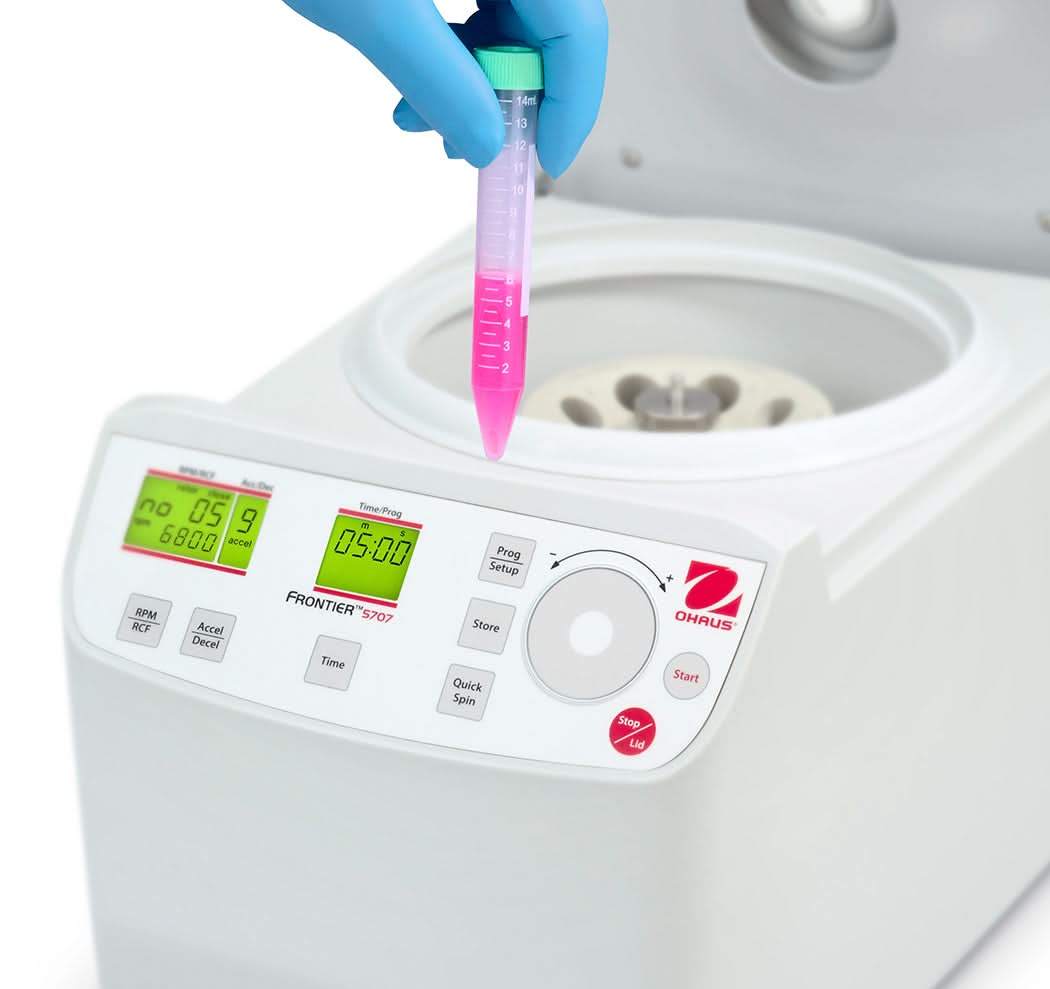 OHAUS FC5707+R09 Frontier 5000 Multi Centrifuge, 4x50ml or 4x15ml RB/FA Capacity, LCD Display - FC5707+R09 - Centrifuges - Ohaus - Weighcore