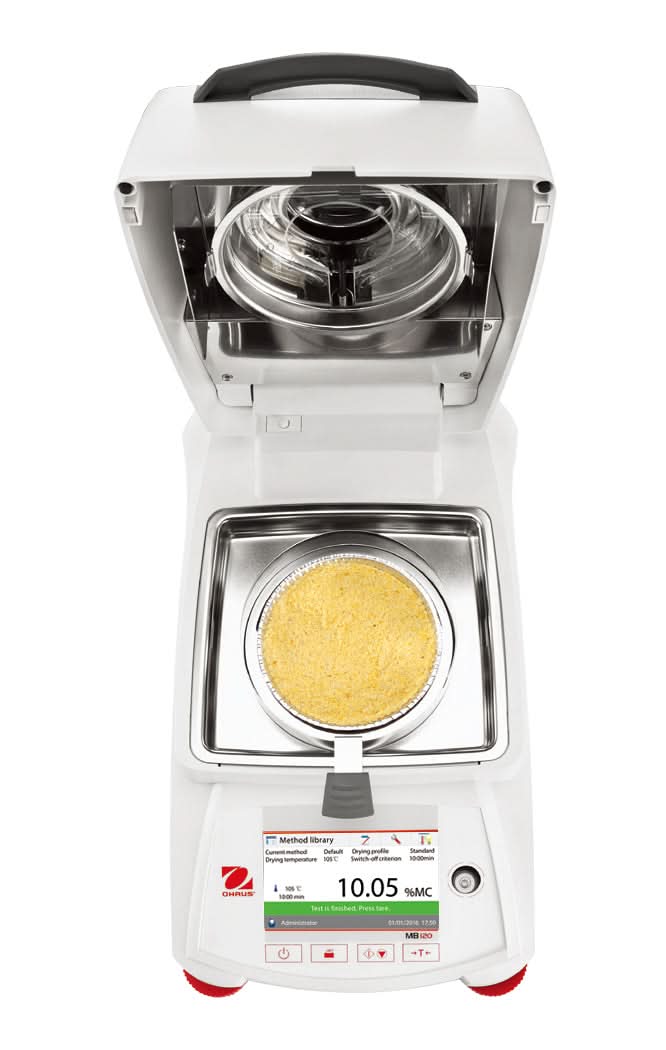 OHAUS MB120 AM MB Moisture Analyzer, 120g Capacity, 1mg/0.01% Readability, GLP/GMP, Touchscreen - MB120 AM - Moisture Analyzers - Ohaus - Weighcore
