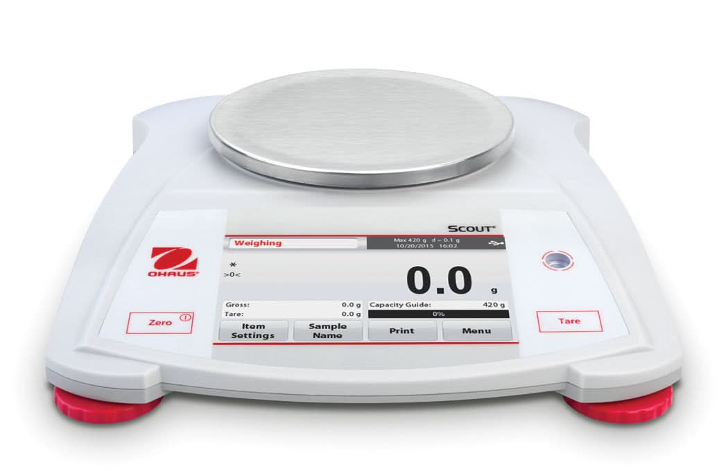 OHAUS STX222 AM Scout Portable Balance, 220 g Capacity, 0.01 g Readability, Touchscreen - STX222 AM - Portable Balances - Ohaus - Weighcore