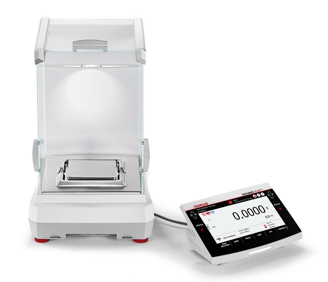OHAUS EXP324/AD Explorer EXP Analytical Balance, 320 g Capacity, 0.1 mg Readability, AutoCal, Touchscreen - EXP324/AD - Analytical Balances - Ohaus - Weighcore