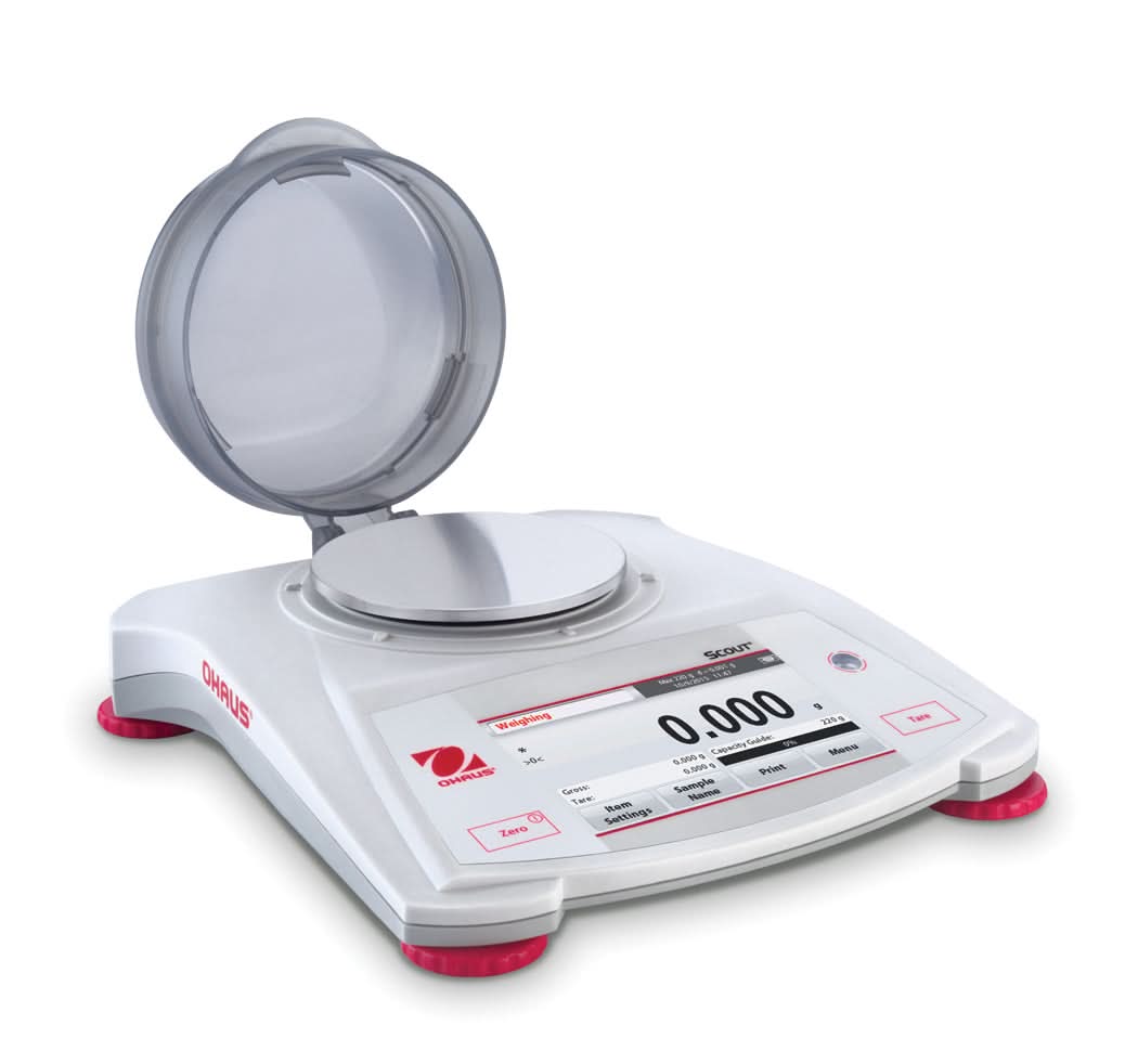 OHAUS STX123 AM Scout Portable Balance, 120 g Capacity, 0.001 g Readability, Touchscreen - STX123 AM - Portable Balances - Ohaus - Weighcore