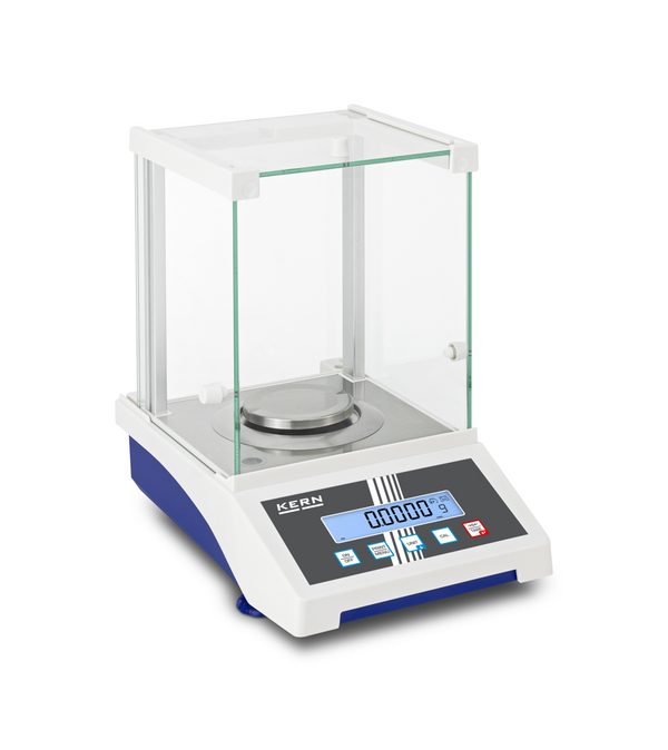KERN & SOHN AXE 200-4 AXE Analytical Balance, 220 g Capacity, 0.0001 g Readability, Internal Calibration, RS-232