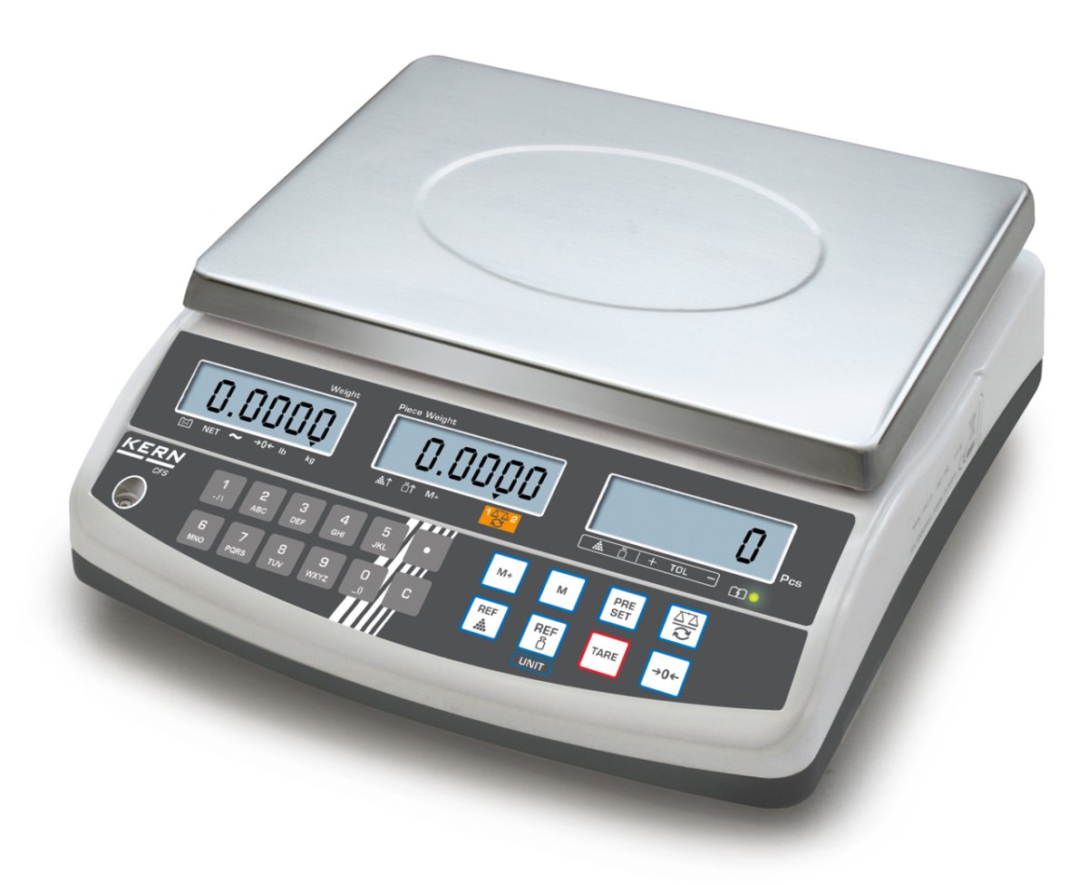 KERN & SOHN CFS 30K0.5 CFS Counting Scale, 30 kg Capacity, 0.0005 kg Readability, IP23 Rated - CFS 30K0.5 - Counting Scales - KERN & SOHN - Weighcore