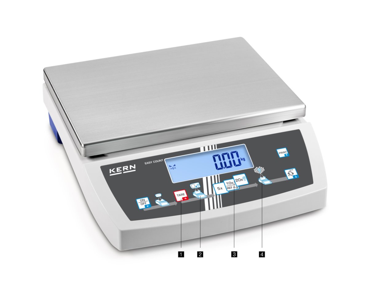 KERN & SOHN CKE 16K0.05 CKE Counting Scale, 16 kg Capacity, 0.00005 kg Readability, RS-232 / USB - CKE 16K0.05 - Counting Scales - KERN & SOHN - Weighcore