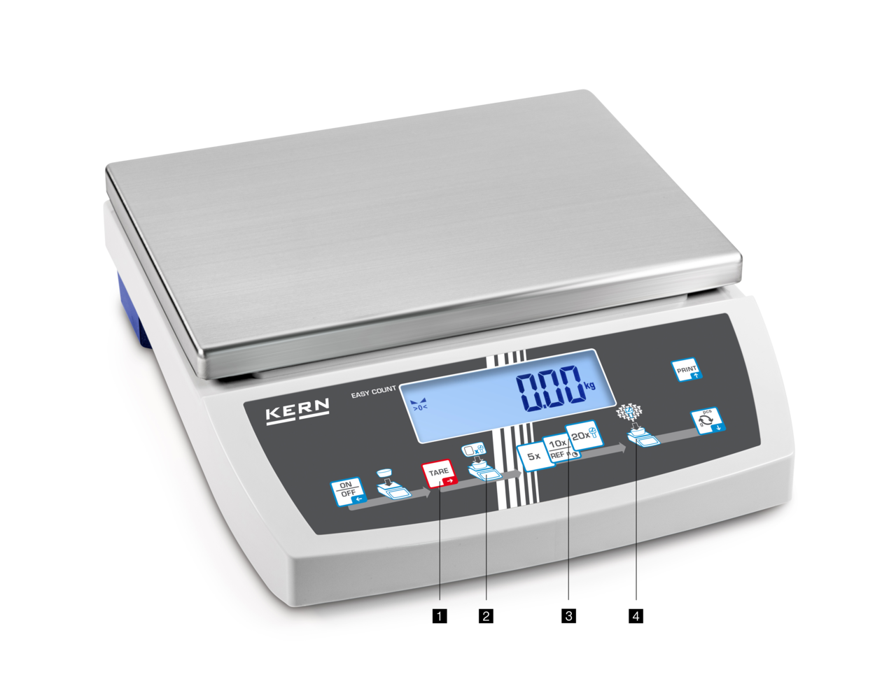 KERN & SOHN CKE 16K0.1 CKE Counting Scale, 16 kg Capacity, 0.0001 kg Readability, RS-232 / USB