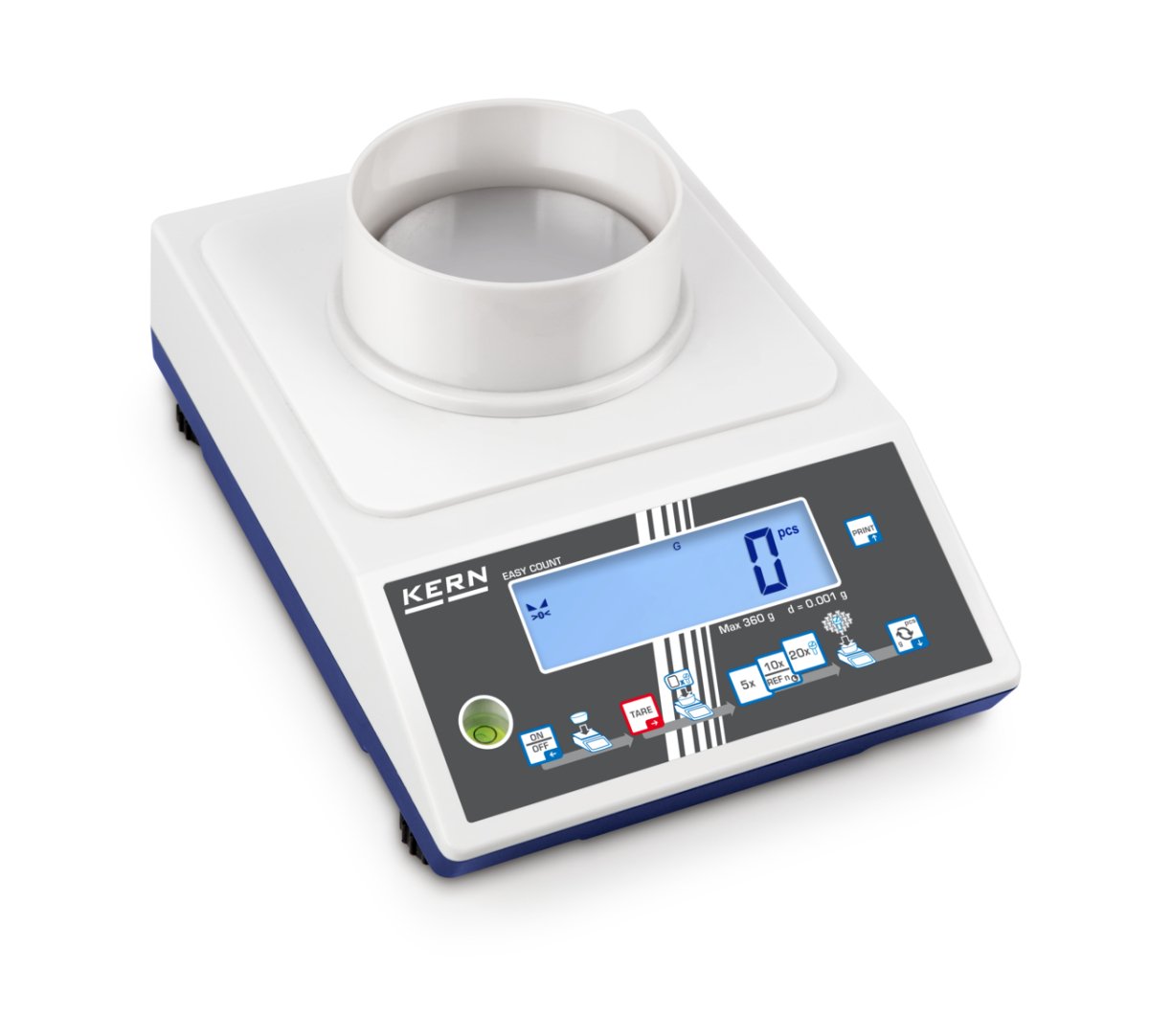KERN & SOHN CKE 360-3 CKE Counting Scale, 360 g Capacity, 0.001 g Readability, RS-232 / USB - CKE 360-3 - Counting Scales - KERN & SOHN - Weighcore
