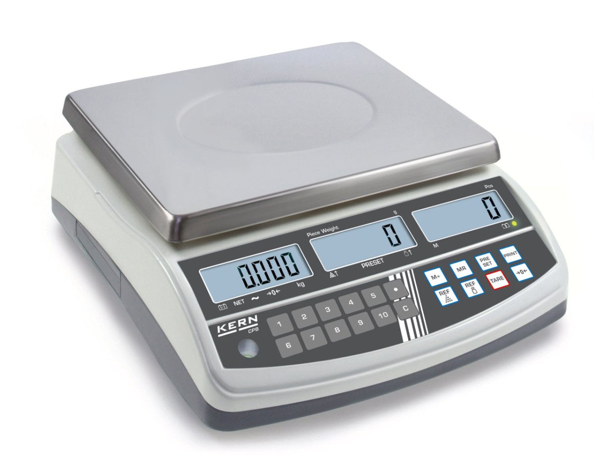 KERN & SOHN CPB 30K0.5N CPB Counting Scale, 30 kg Capacity, 0.0005 kg Readability, LCD Euro Display, RS-232 - CPB 30K0.5N - Counting Scales - KERN & SOHN - Weighcore