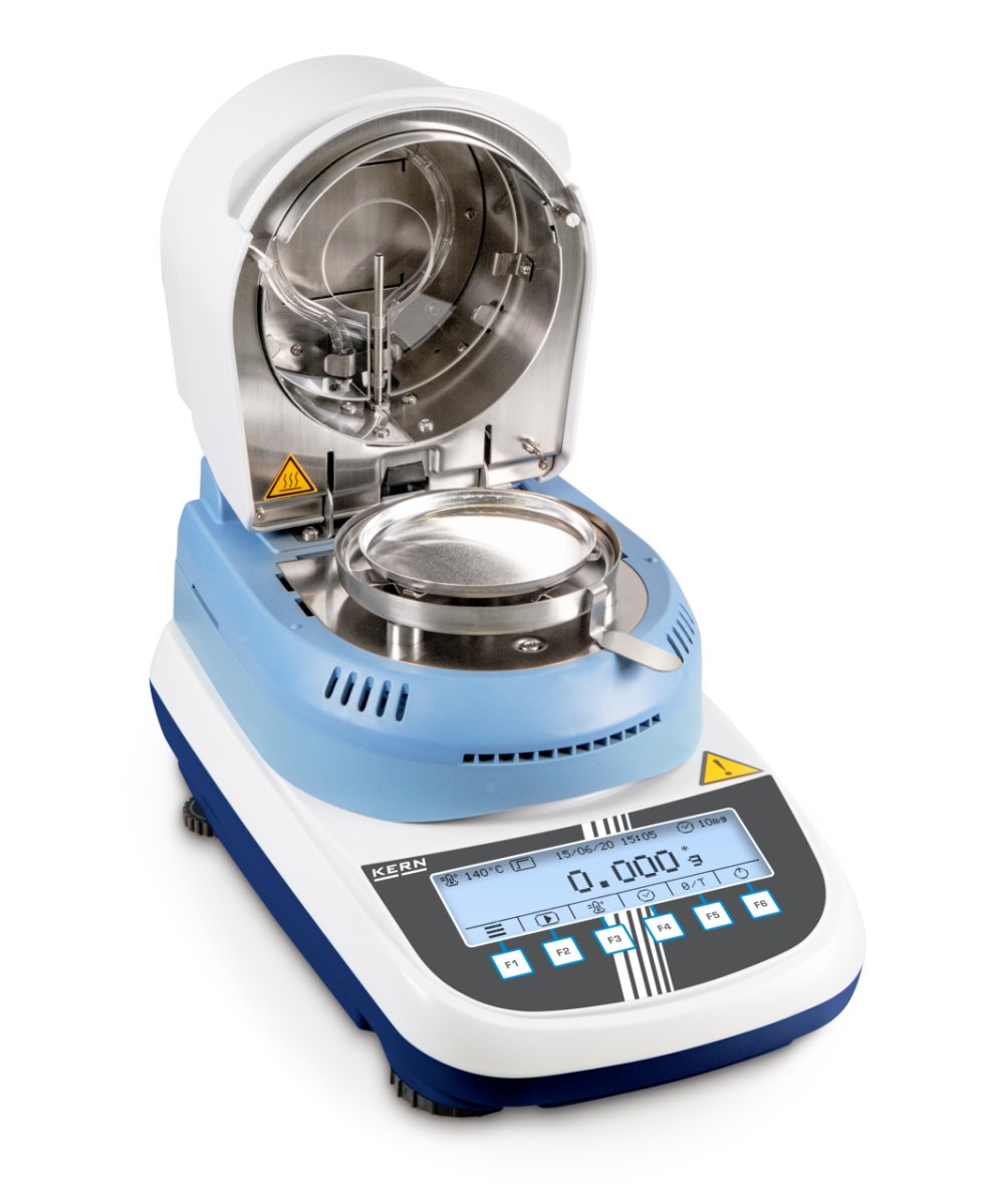 KERN & SOHN DLB 160-3A DLB Moisture Analyzer, 160 g Capacity, 0.001 g Readability, LCD Graphic; LCD Graphic Display, RS-232 - DLB 160-3A - Moisture Analyzers - KERN & SOHN - Weighcore