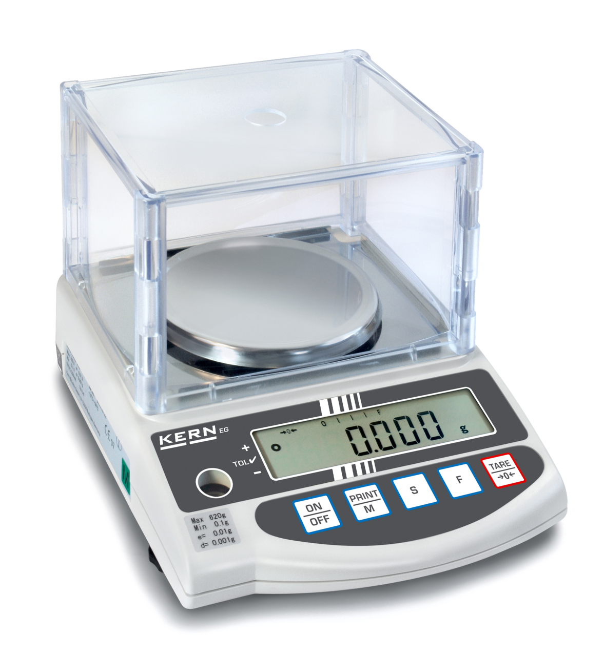 KERN & SOHN EG 420-3NM EG Precision Balance, 420 g Capacity, 0.001 g Readability, Internal Calibration, RS-232