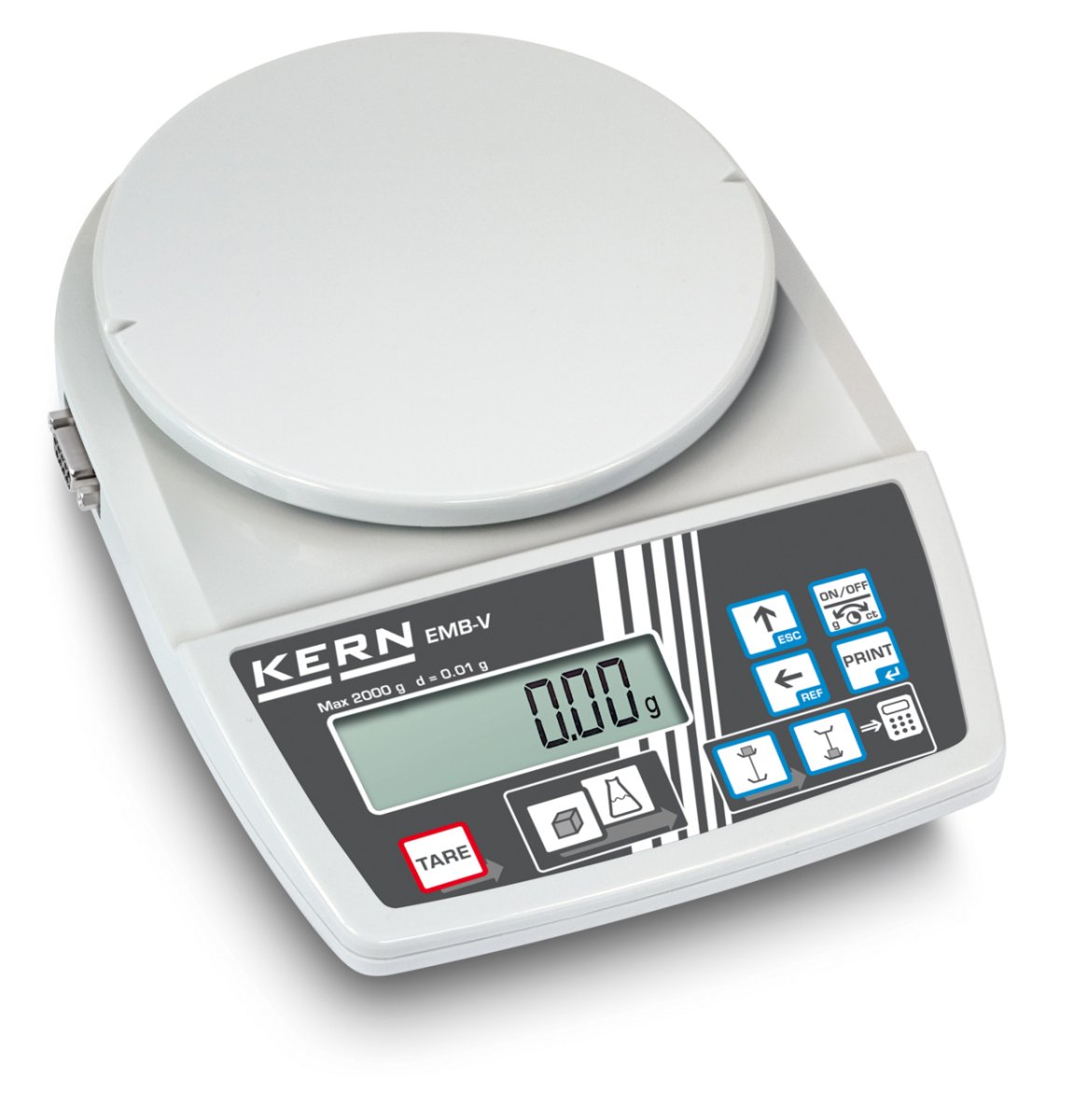 KERN & SOHN EMB 2000-2V EMB Educational Balance, 2000 g Capacity, 0.01 g Readability, RS-232 - EMB 2000-2V - Educational Balances - KERN & SOHN - Weighcore