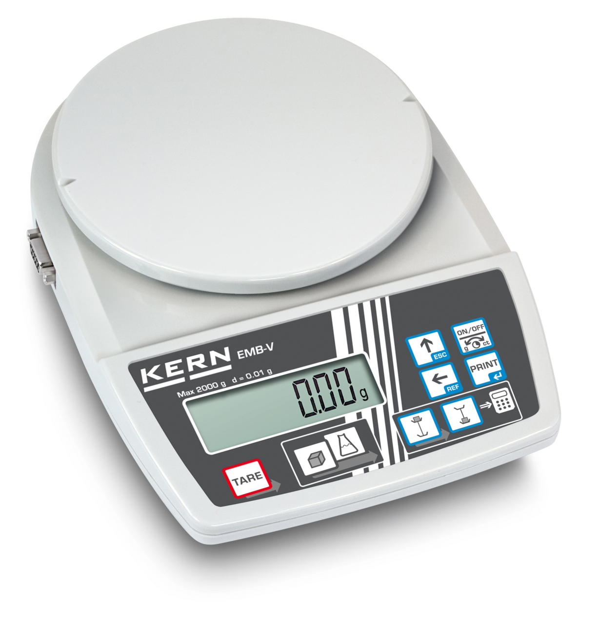 KERN & SOHN EMB 2000-2V EMB Educational Balance, 2000 g Capacity, 0.01 g Readability, RS-232
