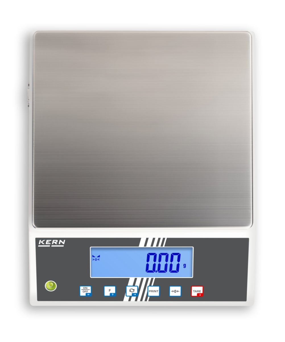 KERN & SOHN FCB 6K-5 FCB Bench Scale, 6000 g Capacity, 0.05 g Readability, IP65 Rated, RS-232 / USB - FCB 6K-5 - Bench Scales - KERN & SOHN - Weighcore