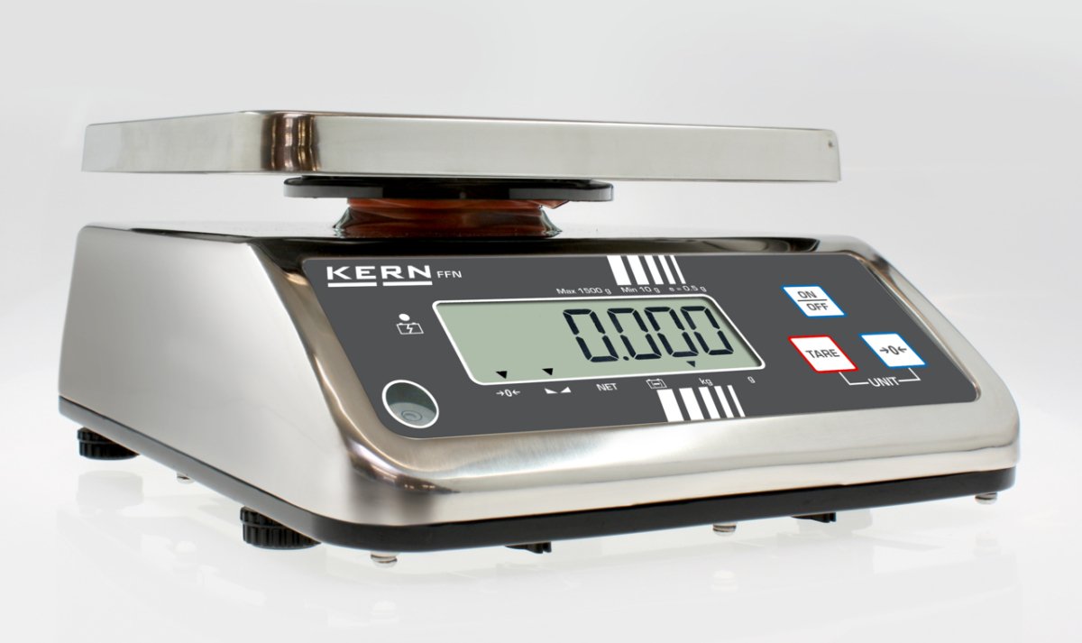 KERN & SOHN FFN 6K2IPM FFN Washdown Bench Scale, 6 kg Capacity, 0.002 kg Readability, IP65 Rated - FFN 6K2IPM - Washdown Scales - KERN & SOHN - Weighcore