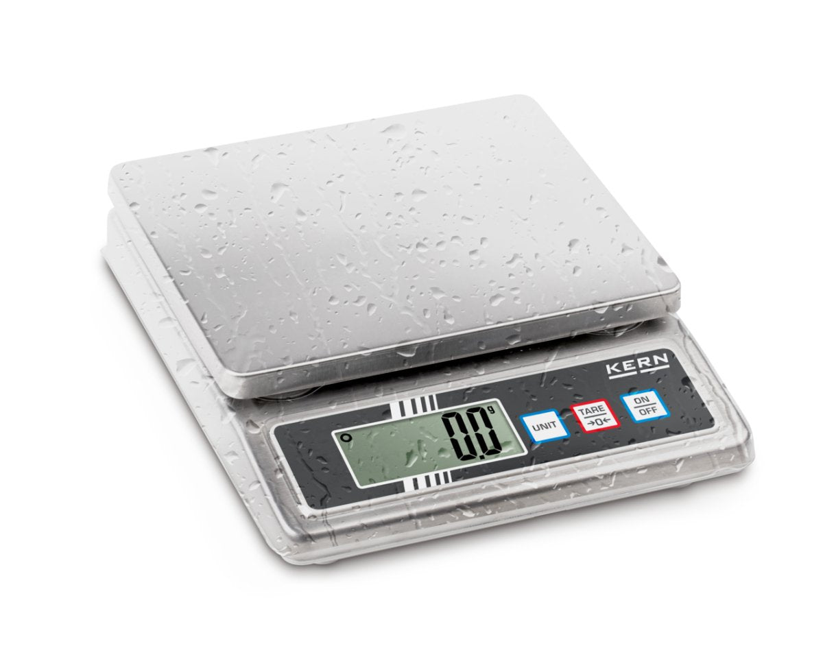KERN & SOHN FOB 0.5K-4NS FOB Washdown Bench Scale, 500 g Capacity, 0.1 g Readability, IP65 Rated - FOB 0.5K-4NS - Washdown Scales - KERN & SOHN - Weighcore