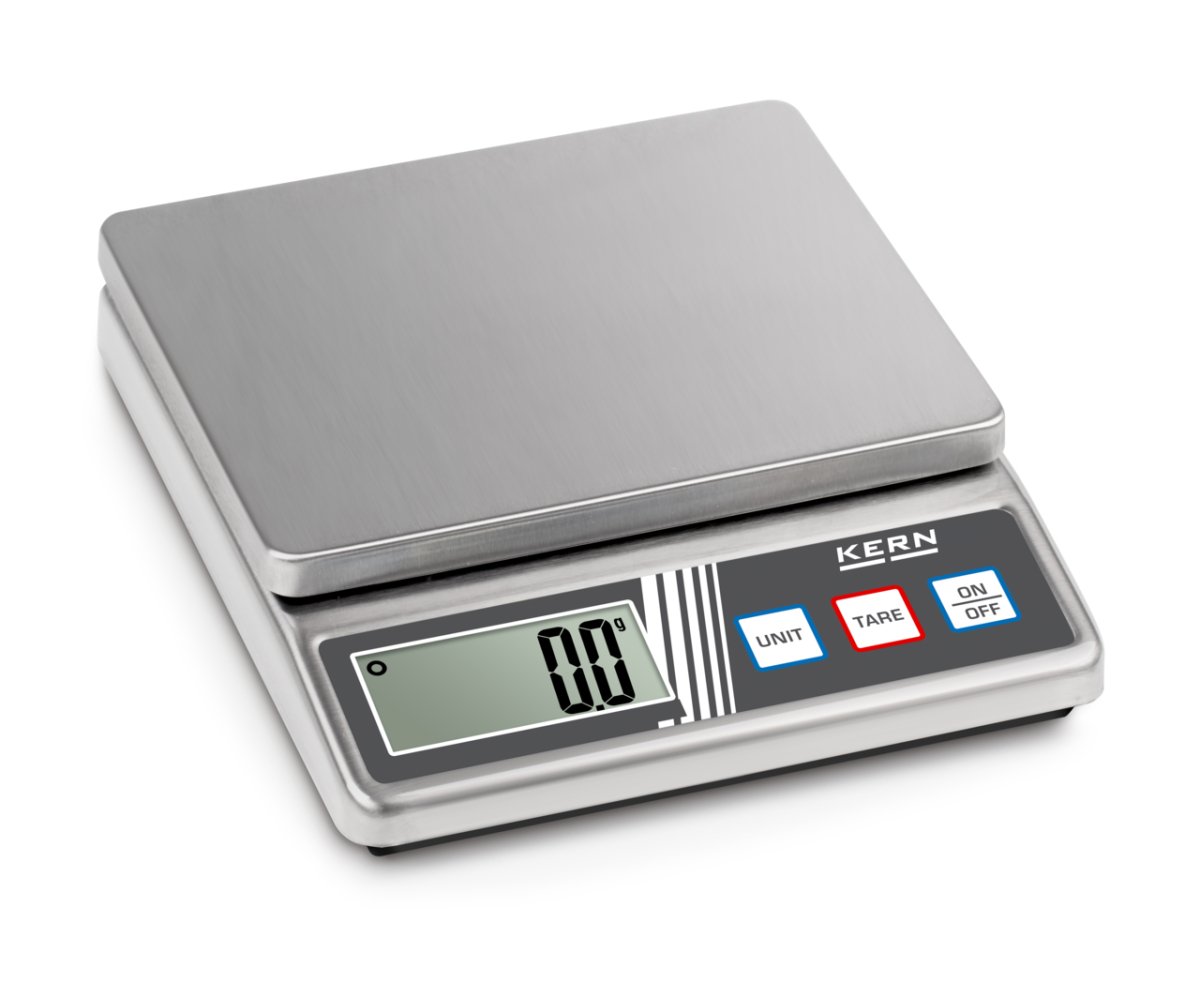 KERN & SOHN FOB 500-1S FOB Washdown Bench Scale, 500 g Capacity, 0.1 g Readability - FOB 500-1S - Washdown Scales - KERN & SOHN - Weighcore