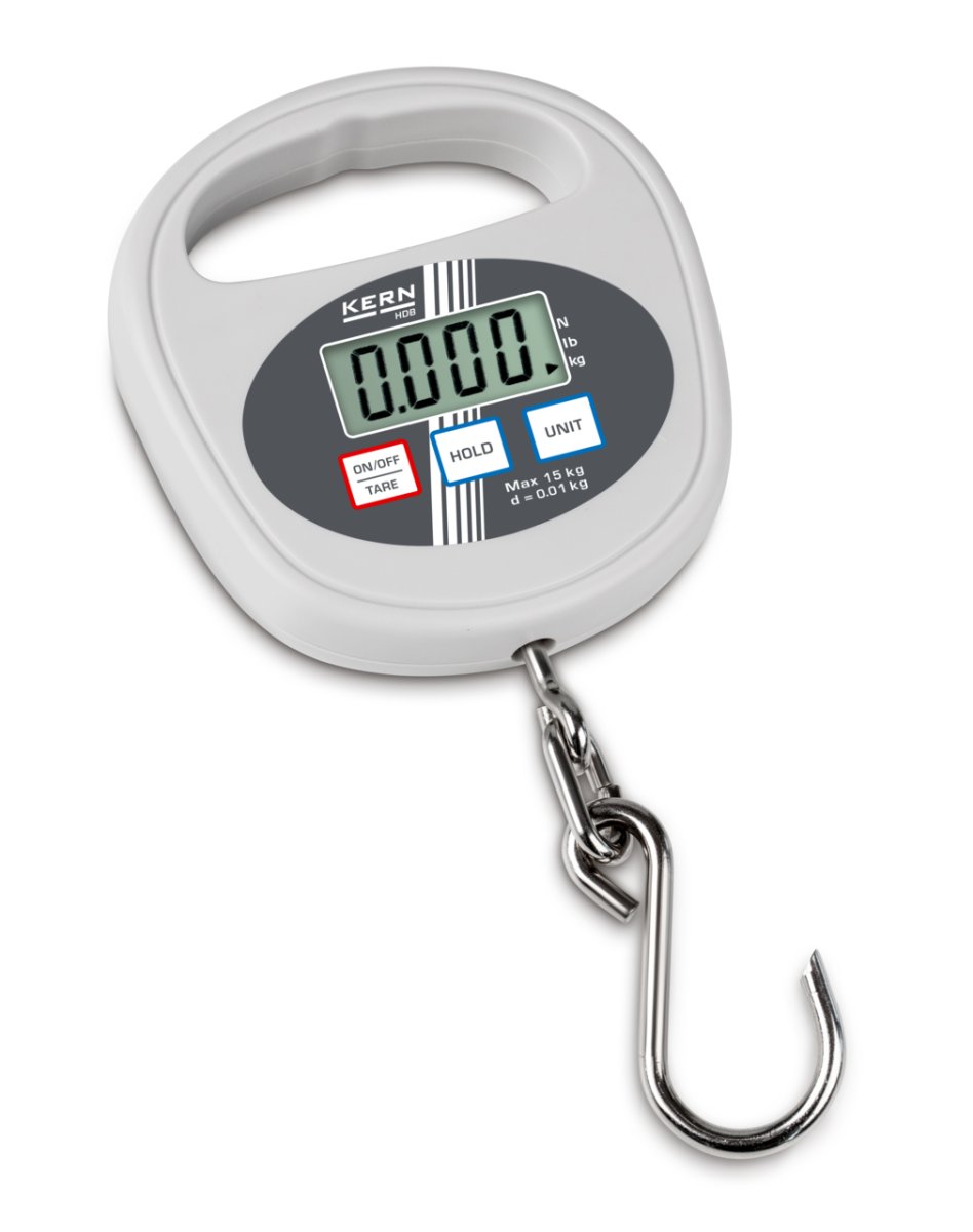 KERN & SOHN HDB 10K-2XL HDB Crane Scale, 15 kg Capacity, 0.01 kg Readability, IP65 Rated - HDB 10K-2XL - Crane Scales - KERN & SOHN - Weighcore