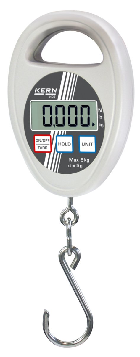 KERN & SOHN HDB 5K5N HDB Crane Scale, 5 kg Capacity, 0.005 kg Readability, IP65 Rated - HDB 5K5N - Crane Scales - KERN & SOHN - Weighcore