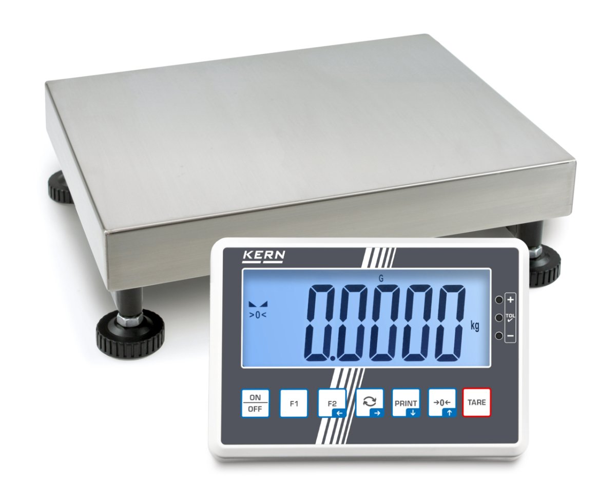 KERN & SOHN IFC 10K-4L IFC Platform Scale, 15 kg Capacity, 0.0005 kg Readability, IP65 Rated, LCD with Backlight, RS-232 / USB - IFC 10K-4L - Weigh Platforms - KERN & SOHN - Weighcore