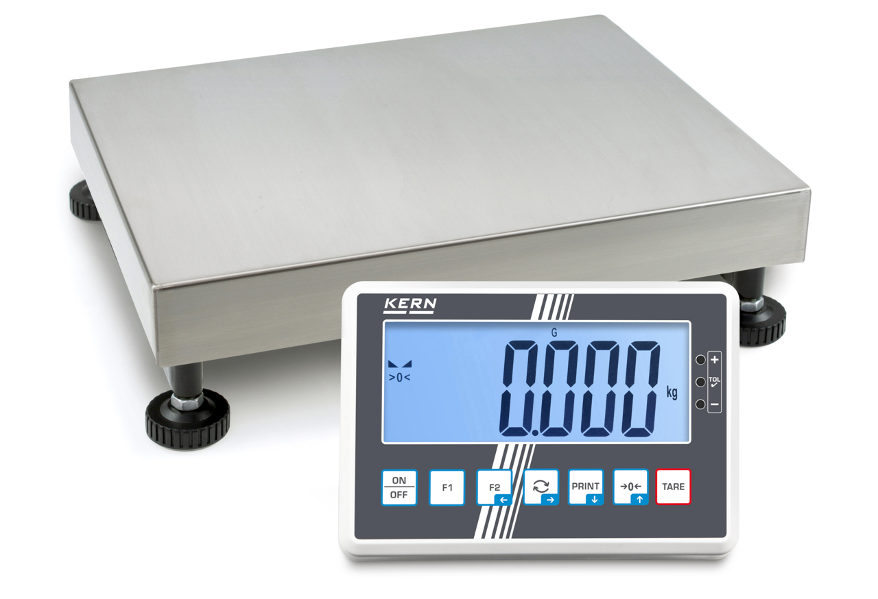 KERN & SOHN IFC 150K-3 IFC Platform Scale, 150 kg Capacity, 0.005 kg Readability, IP65 Rated, LCD with Backlight, RS-232 / USB