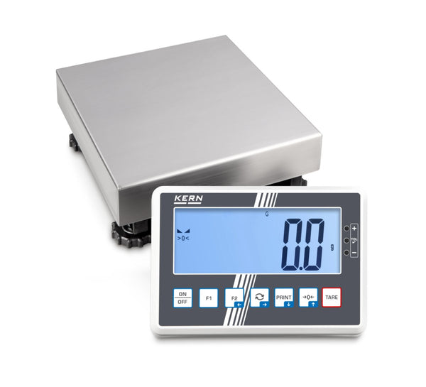 KERN & SOHN IFC 3K-4 IFC Platform Scale, 3000 g Capacity, 0.1 g Readability, IP65 Rated, LCD with Backlight, RS-232 / USB