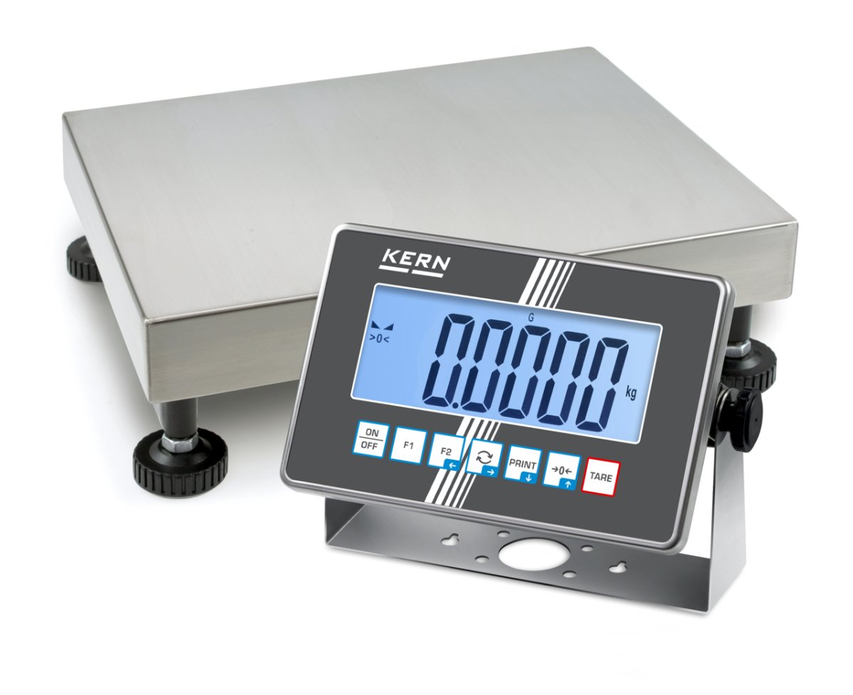 KERN & SOHN IXC 10K-4L IXC Platform Scale, 15 kg Capacity, 0.0005 kg Readability, IP68 Rated, LCD with Backlight, USB / Bluetooth - IXC 10K-4L - Weigh Platforms - KERN & SOHN - Weighcore