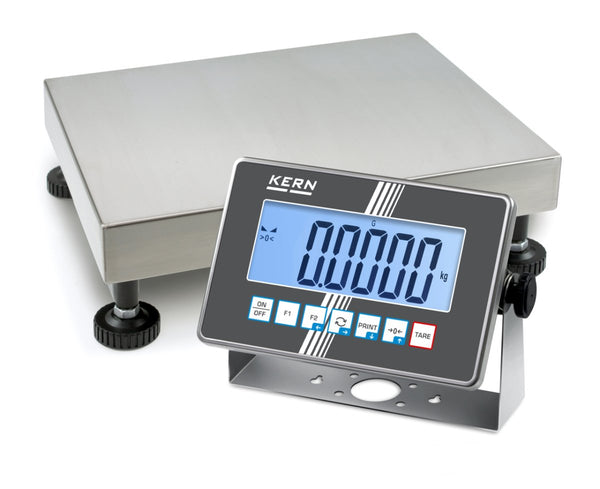 KERN & SOHN IXC 10K-4L IXC Platform Scale, 15 kg Capacity, 0.0005 kg Readability, IP68 Rated, LCD with Backlight, USB / Bluetooth