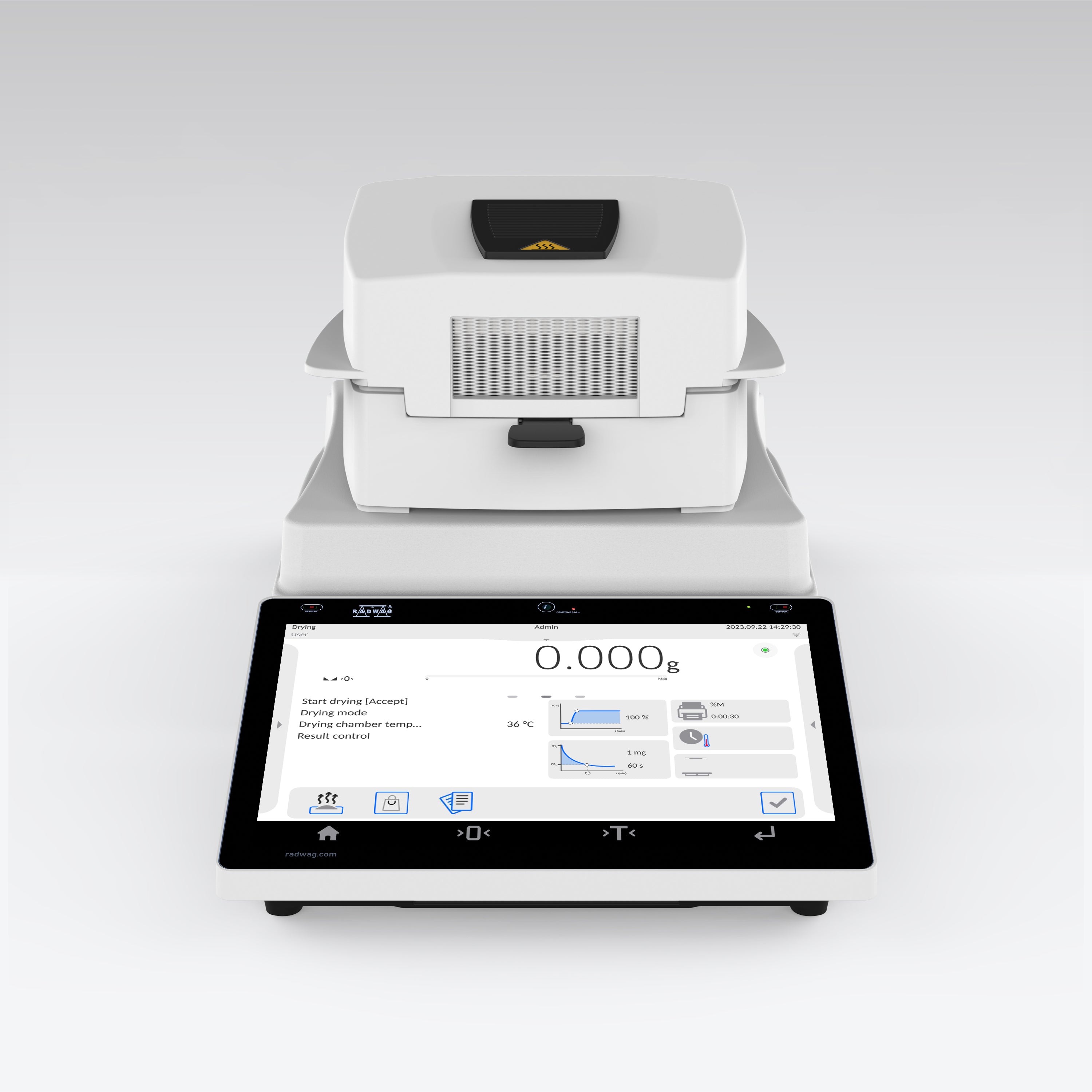RADWAG MA 200/1.5Y MA 5Y Moisture Analyzer, 200g Capacity, 0.1mg Readability