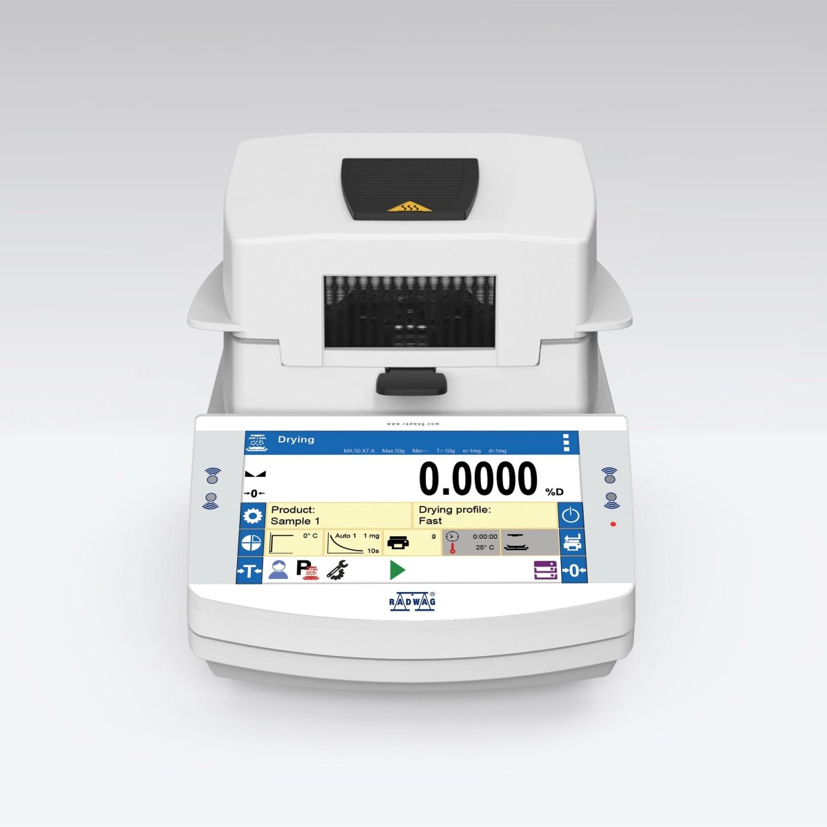 RADWAG MA X7.A MA 210.X7.A Moisture Analyzer, 210g Capacity, 1mg Readability, 160°C Max - MA210X7A - Moisture Analyzers - Radwag - Weighcore