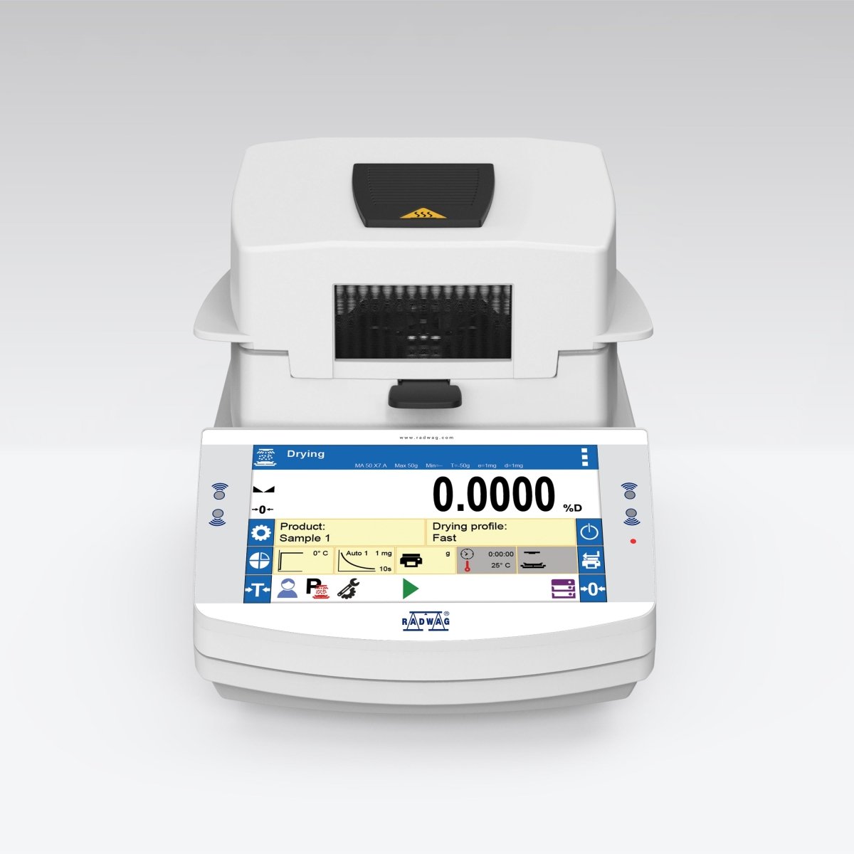 RADWAG MA X7.IC.A MA 50/1.X7.IC.A Moisture Analyzer, 50g Capacity, 0.1mg Readability, 160°C Max - MA501X7ICA - Moisture Analyzers - Radwag - Weighcore