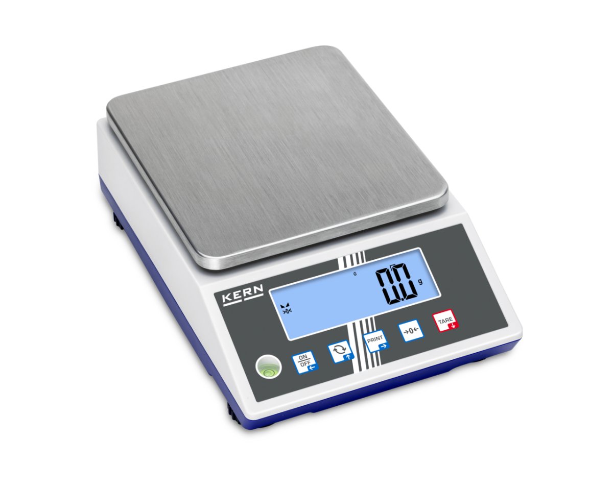 KERN & SOHN PCJ 6000-1M PCJ Precision Balance, 6000 g Capacity, 0.1 g Readability, Internal Calibration, RS-232 / USB - PCJ 6000-1M - Precision Balances - KERN & SOHN - Weighcore