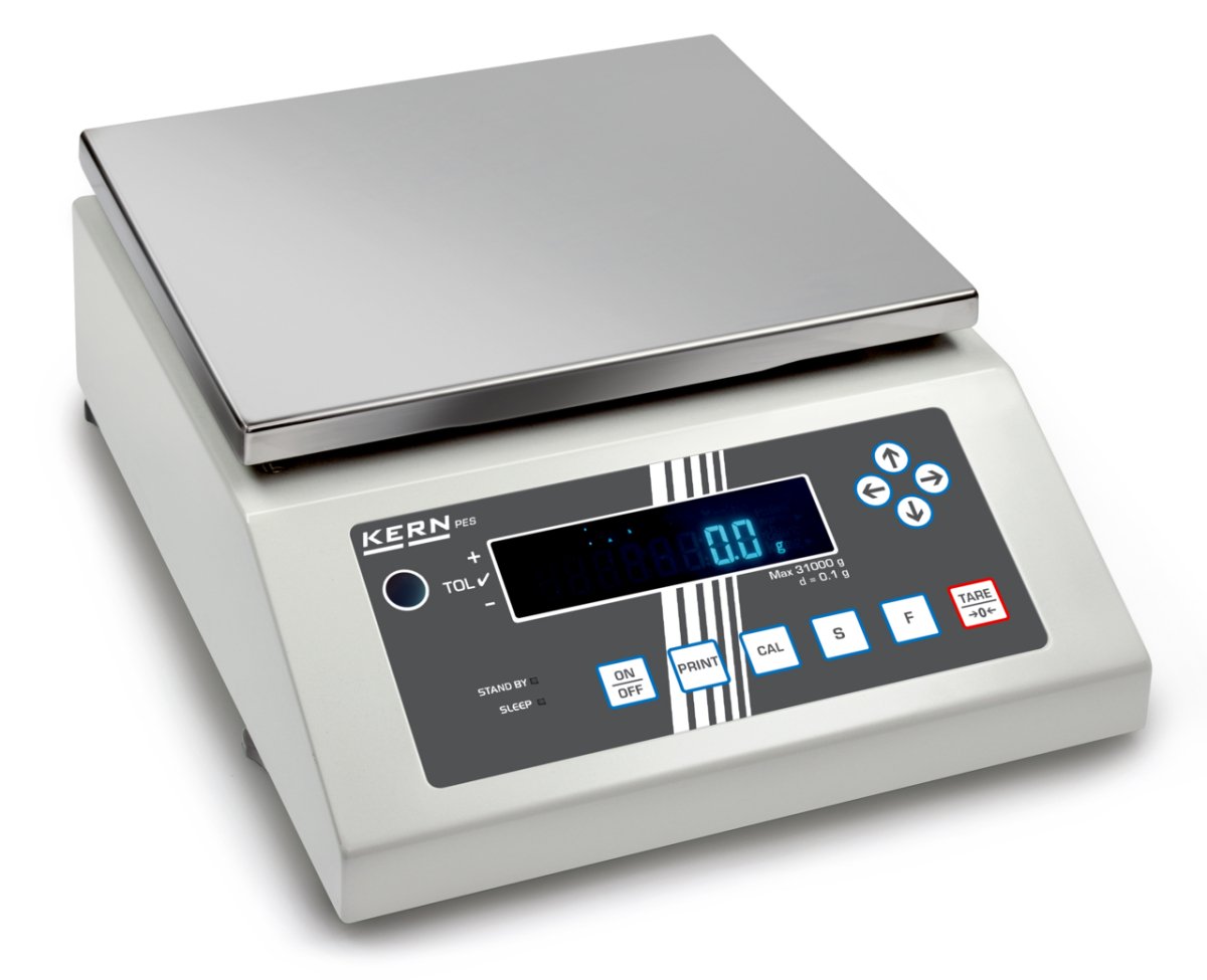 KERN & SOHN PES 31000-1M PES Precision Balance, 31000 g Capacity, 0.1 g Readability, Fluorescent Display - PES 31000-1M - Precision Balances - KERN & SOHN - Weighcore