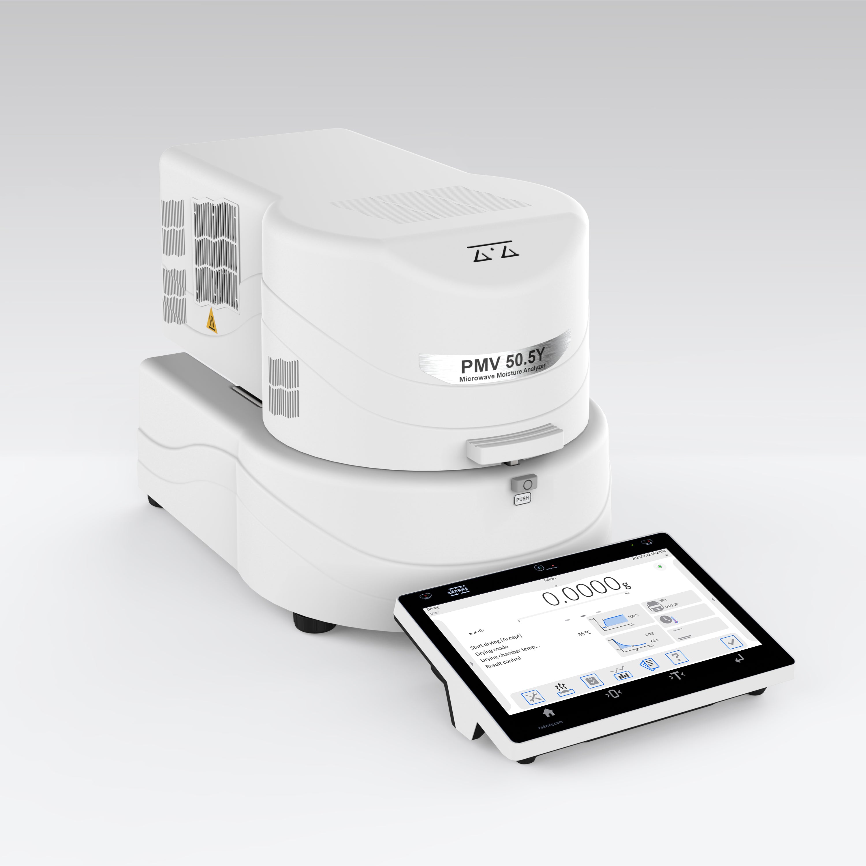 RADWAG PMV 50.5Y Microwave Moisture Analyzer - 50g Capacity, 0.1mg Readability