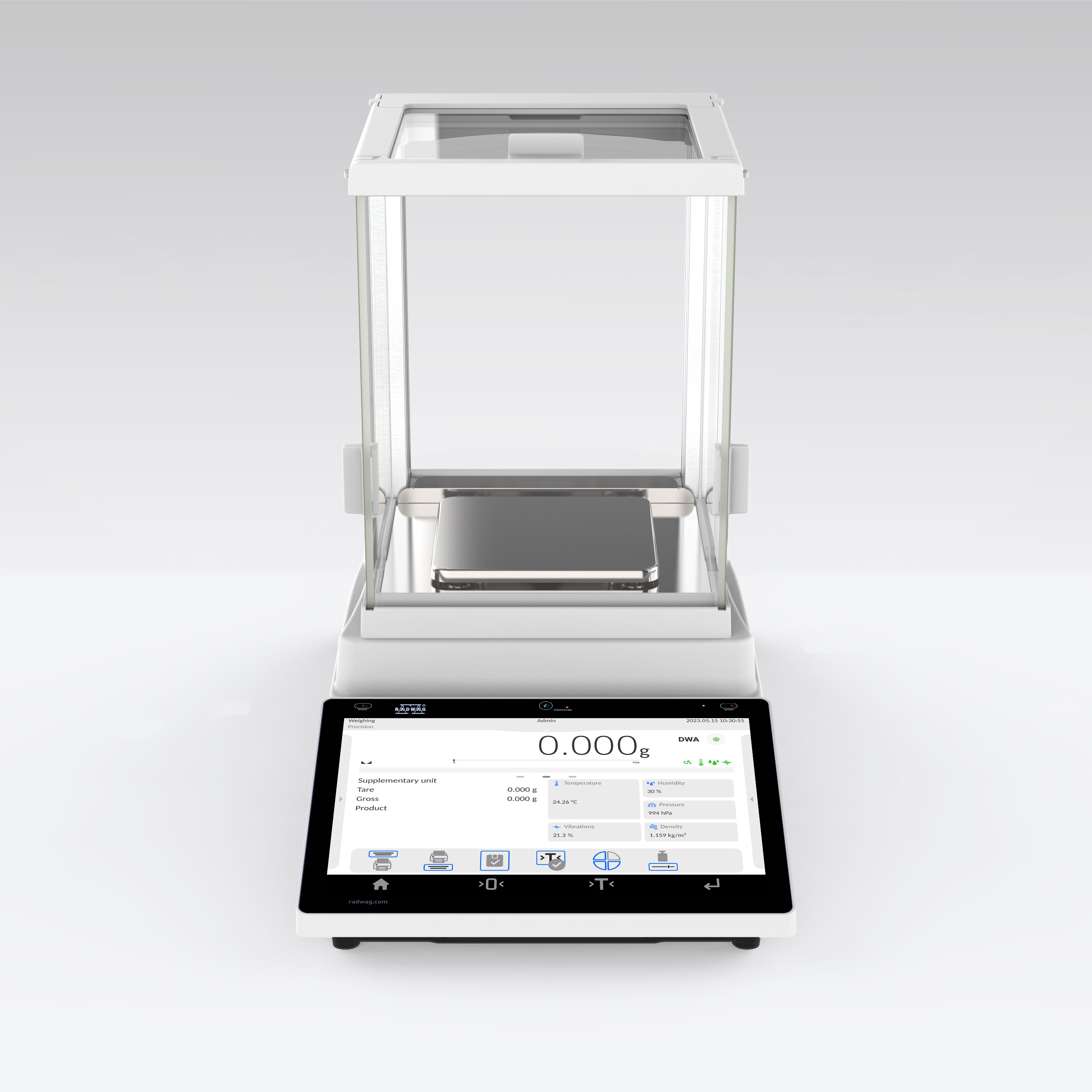 RADWAG PS 360.5Y PS 5Y Precision Balance, 360g Capacity, 1mg Readability, 21 CFR Part 11, Internal Calibration