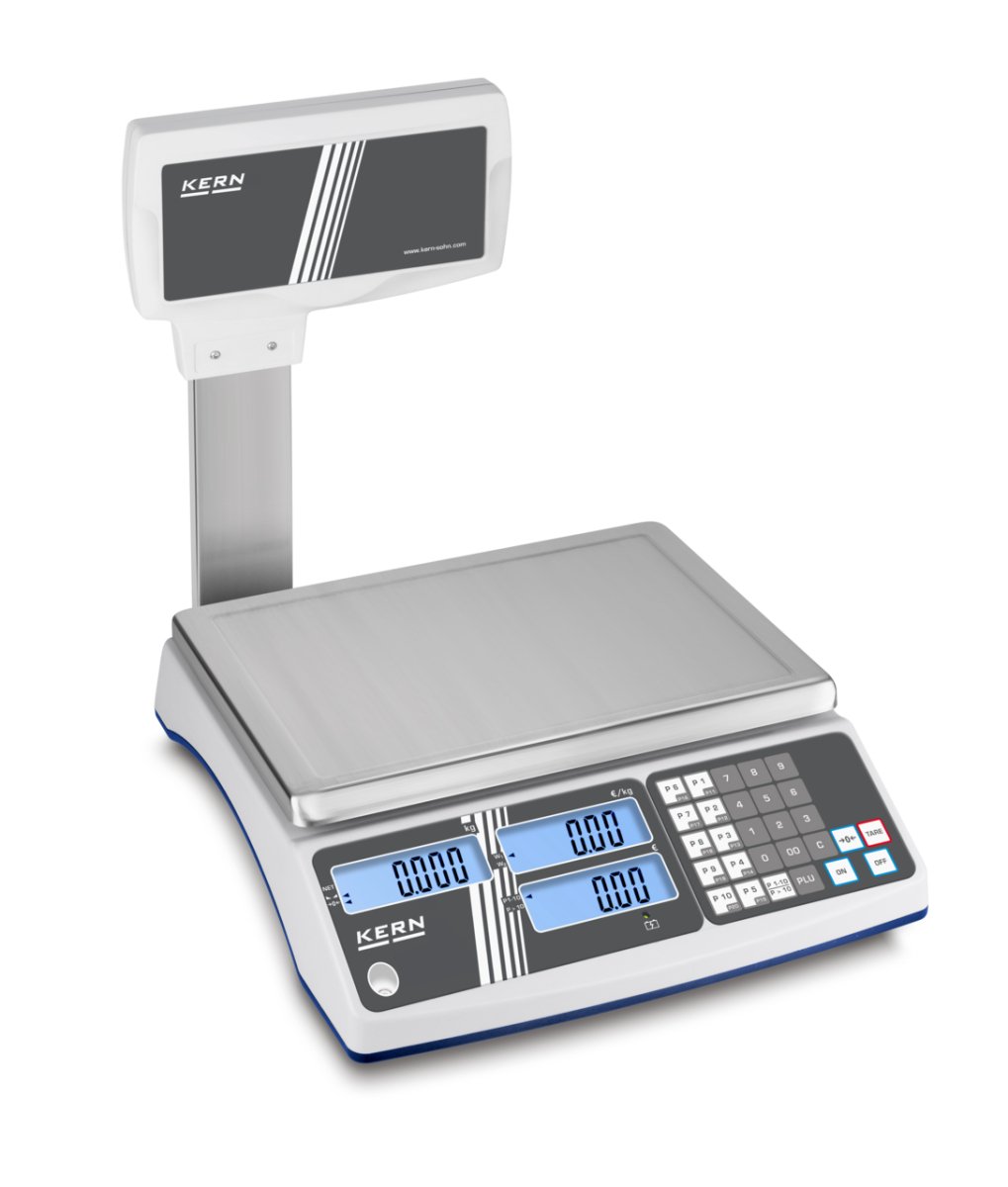 KERN & SOHN RIB 10K-3HM RIB Price Computing Scale, 15 kg Capacity, 0.005 kg Readability, IP65 Rated - RIB 10K-3HM - Price Computing Scales - KERN & SOHN - Weighcore