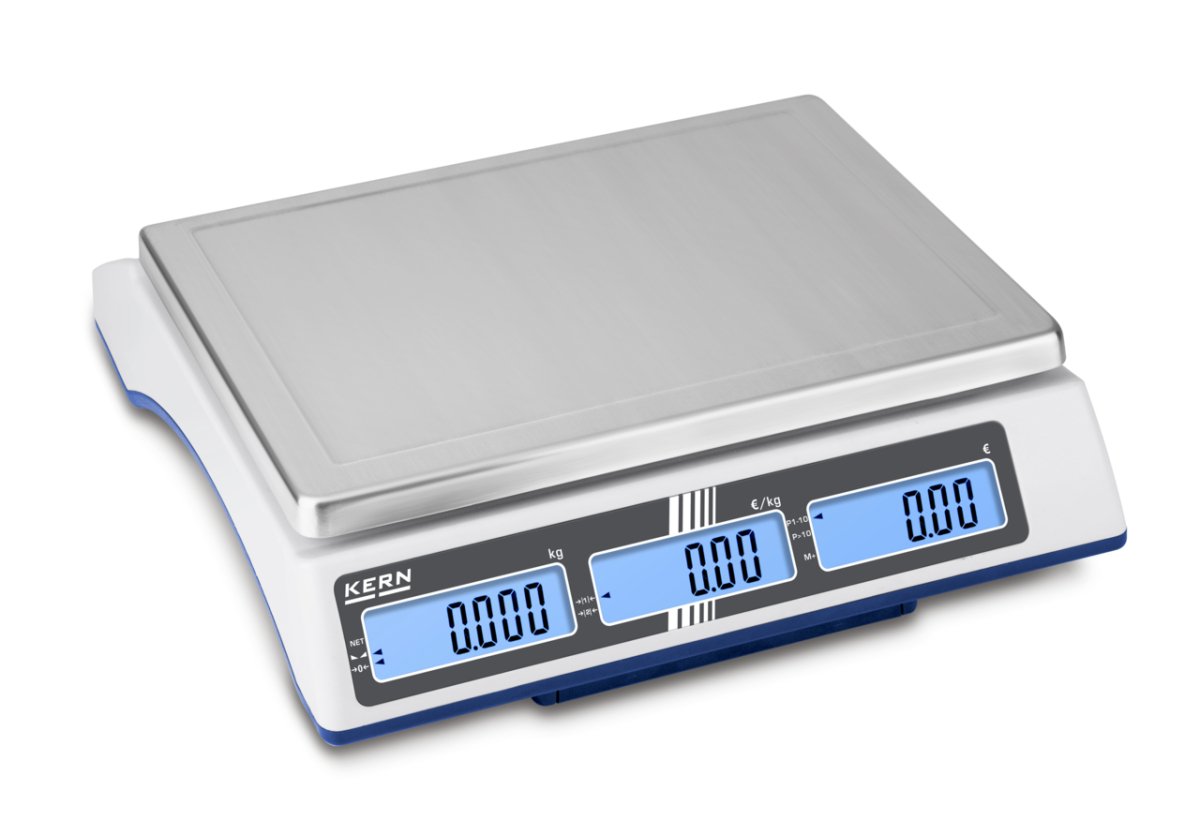 KERN & SOHN RIB 6K-3M RIB Price Computing Scale, 6 kg Capacity, 0.002 kg Readability, IP65 Rated - RIB 6K-3M - Price Computing Scales - KERN & SOHN - Weighcore
