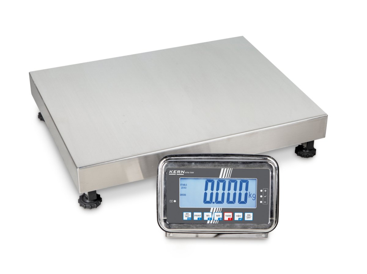 KERN & SOHN SFB 100K-2XL SFB Washdown Bench Scale, 100 kg Capacity, 0.01 kg Readability, IP65 Rated, LCD with Backlight - SFB 100K-2XL - Washdown Scales - KERN & SOHN - Weighcore