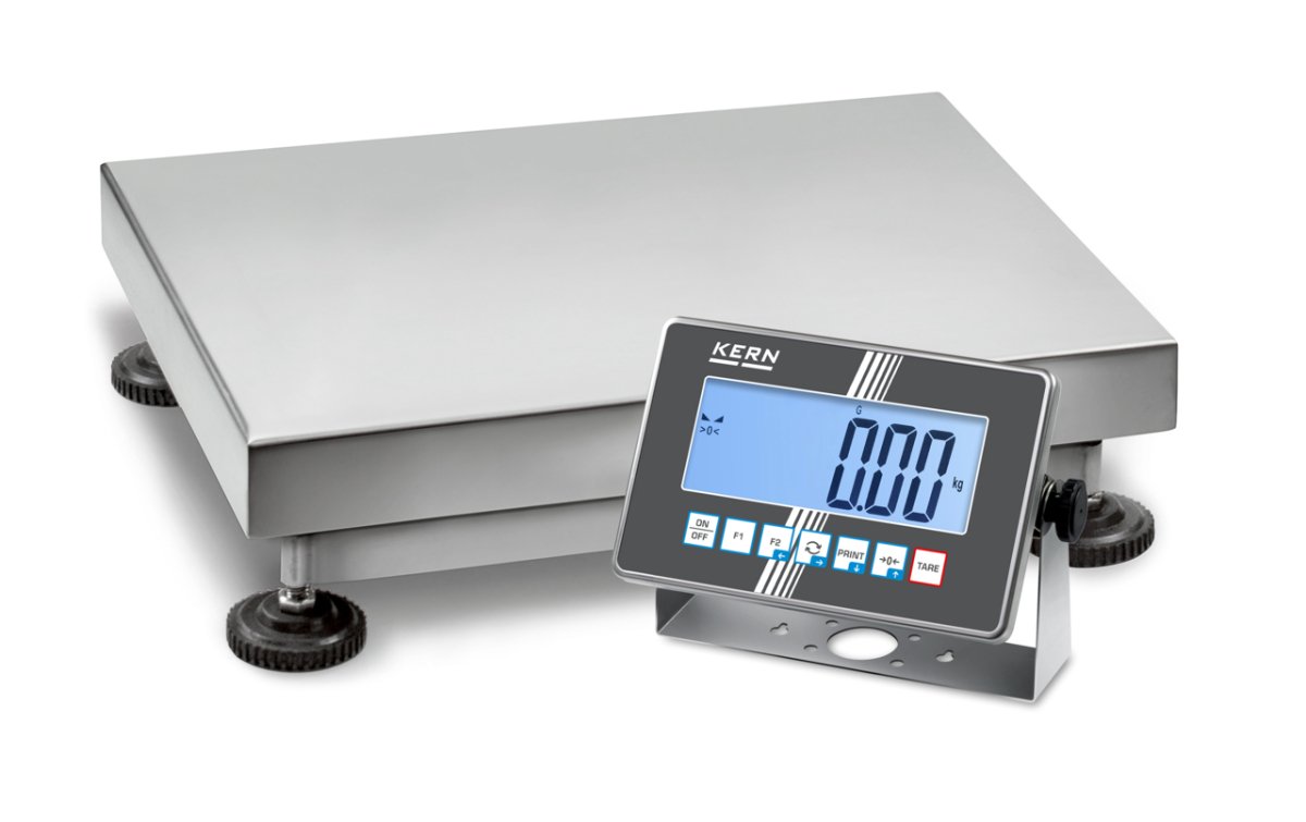 KERN & SOHN SXC 100K-2M SXC IoT-Line Stainless Steel Washdown Platform Scale, 150 kg Capacity, 0.05 kg Readability, IP68 Rated, RS-232 / USB - SXC 100K-2M - Washdown Scales - KERN & SOHN - Weighcore