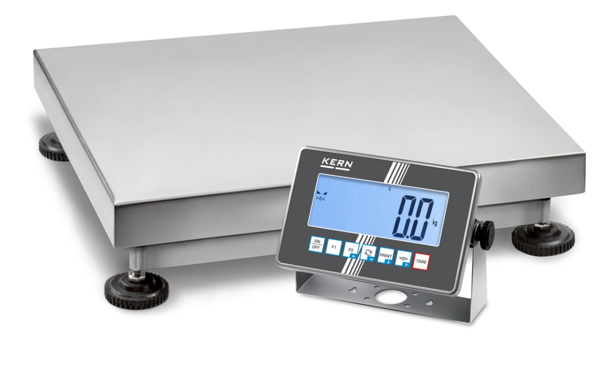 KERN & SOHN SXC 300K-2M SXC IoT-Line Stainless Steel Washdown Platform Scale, 300 kg Capacity, 0.1 kg Readability, IP68 Rated, RS-232 / USB - SXC 300K-2M - Washdown Scales - KERN & SOHN - Weighcore