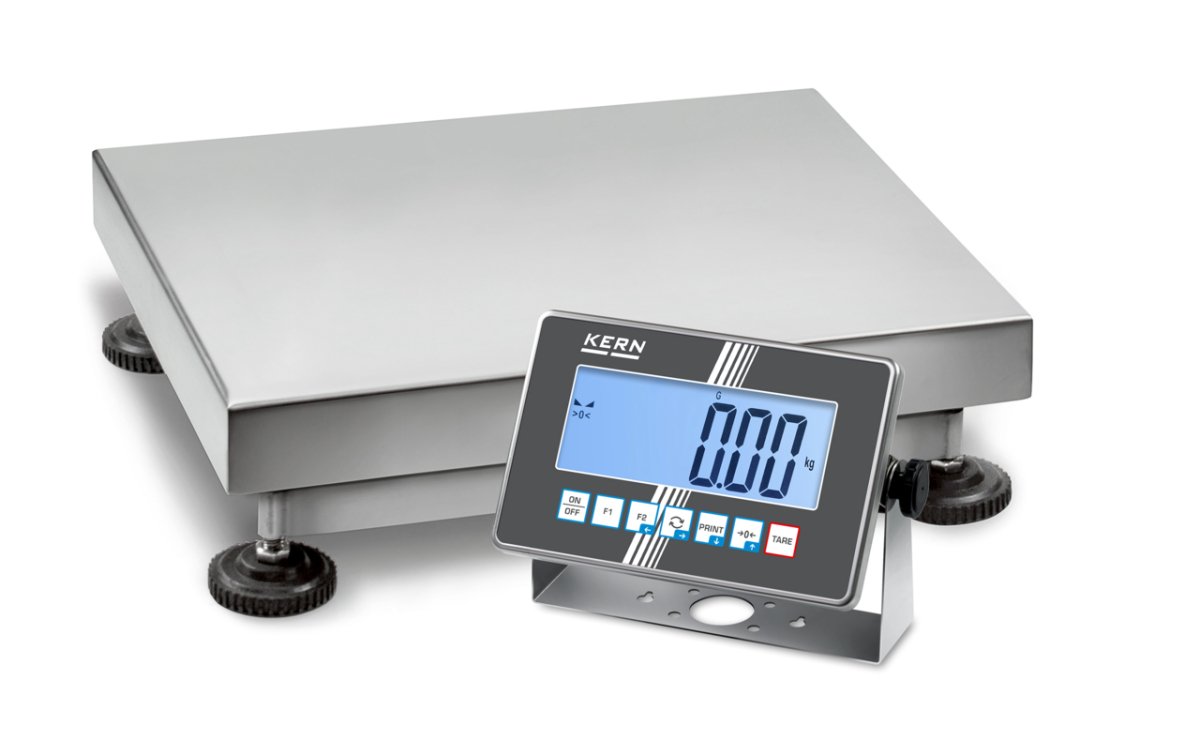 KERN & SOHN SXC 30K-3M SXC IoT-Line Stainless Steel Washdown Platform Scale, 30 kg Capacity, 0.01 kg Readability, IP68 Rated, RS-232 / USB - SXC 30K-3M - Washdown Scales - KERN & SOHN - Weighcore