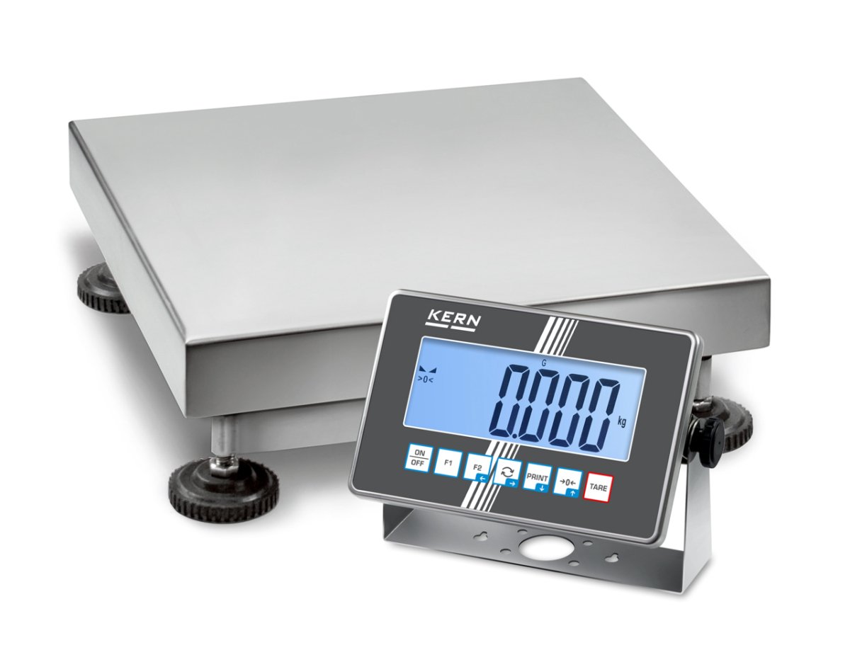 KERN & SOHN SXC 60K-3 SXC Washdown Bench Scale, 60 kg Capacity, 0.005 kg Readability, IP68 Rated, LCD with Backlight, USB / Bluetooth - SXC 60K-3 - Washdown Scales - KERN & SOHN - Weighcore