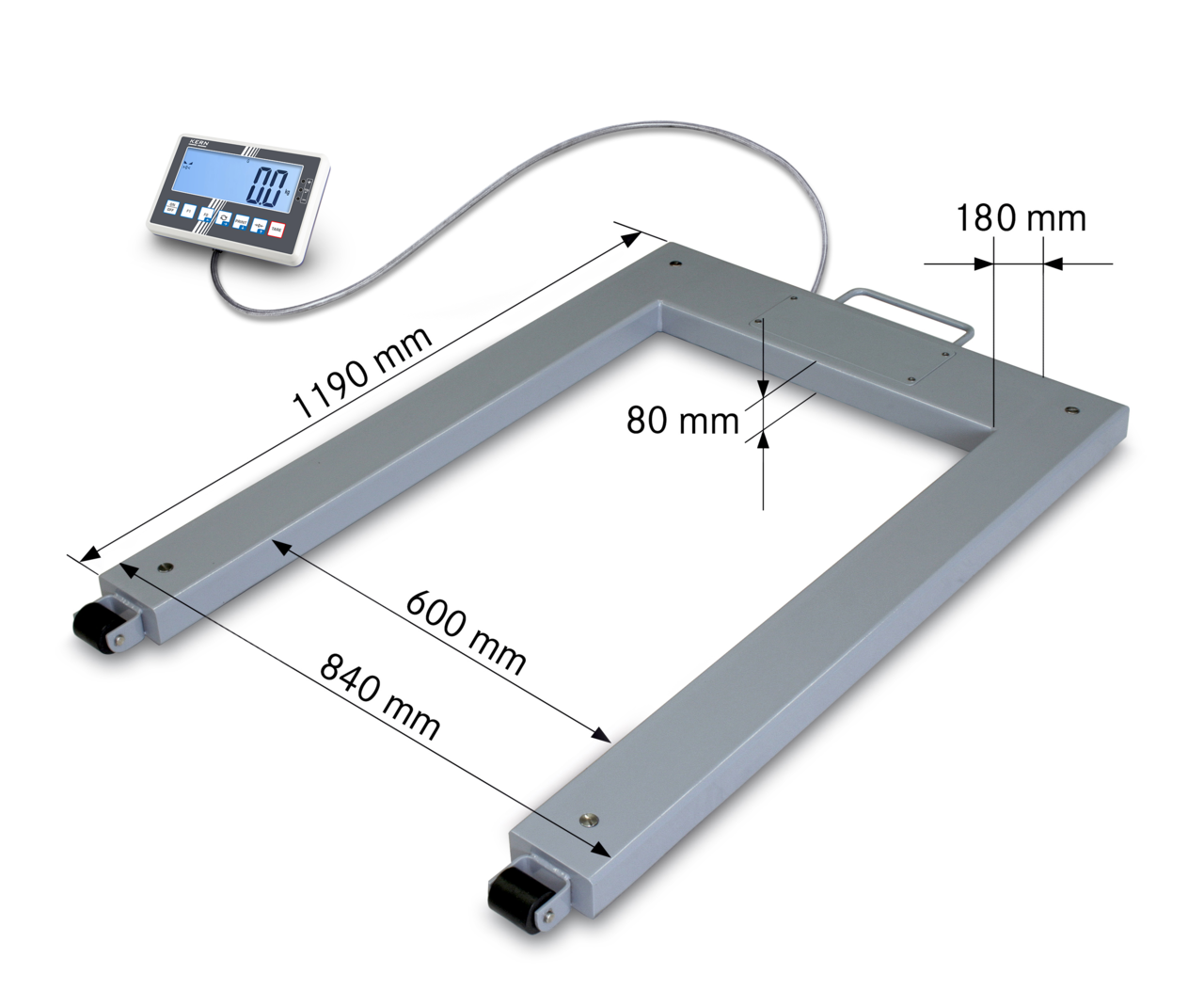 KERN & SOHN UFC 1.5T-4M UFC Pallet Scale, 1500 kg Capacity, 0.5 kg Readability, IP67 Rated, RS-232 / USB