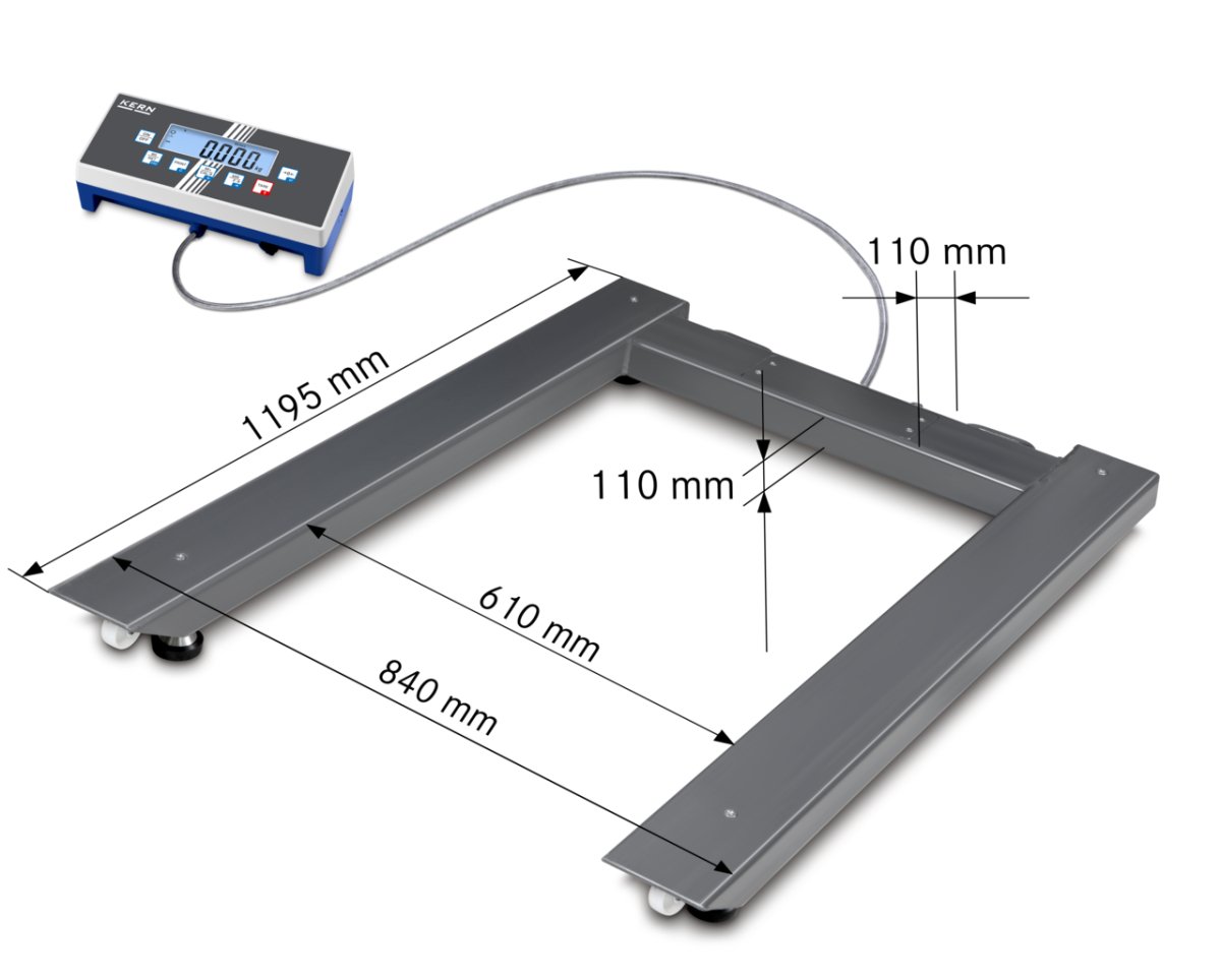 KERN & SOHN UID 3000K-0DM UID Pallet Scale, 3000 kg Capacity, 1 kg Readability, IP65 Rated, RS-232 / USB - UID 3000K-0DM - Pallet Scales - KERN & SOHN - Weighcore